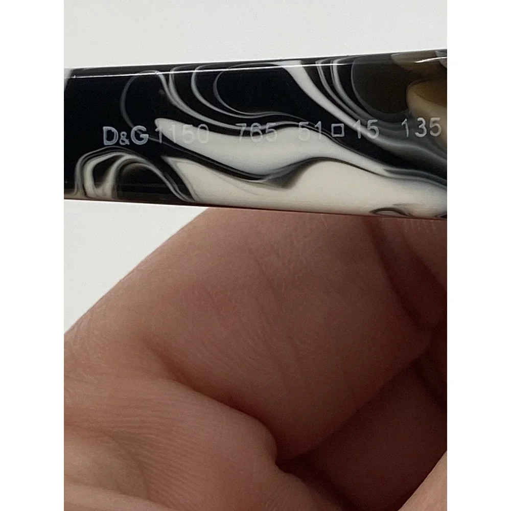 Dolce & Gabbana Eyeglasses DD 1150 765 Black on Marble Rectangular 51[]15 135‎